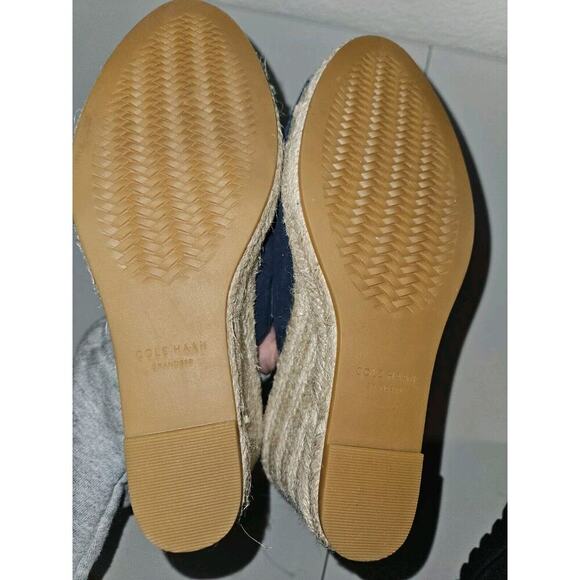 New! Cole Haan Women's Cloudfeel Southcrest Espadrille Mule Wedge Sandal Blue 6B - Picture 10 of 13